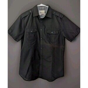 Sovereign Code Shirt Mens Size Small Dark Gray Button Up